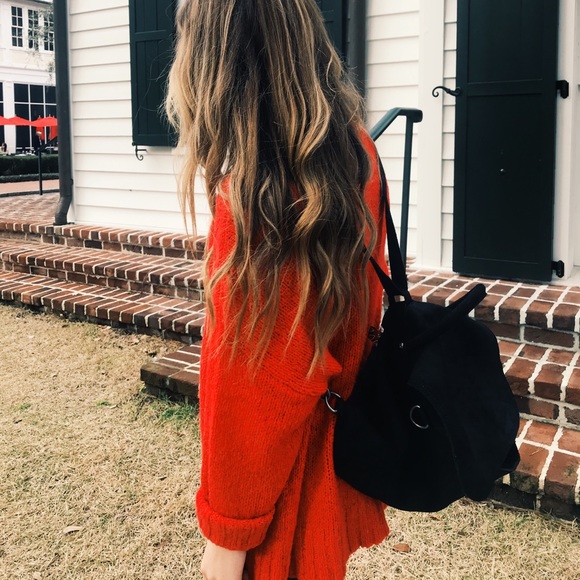 Free People Black Suede Backpack